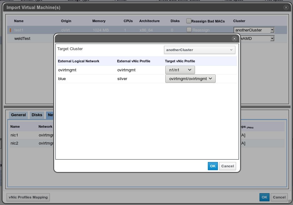 Network mapping modal